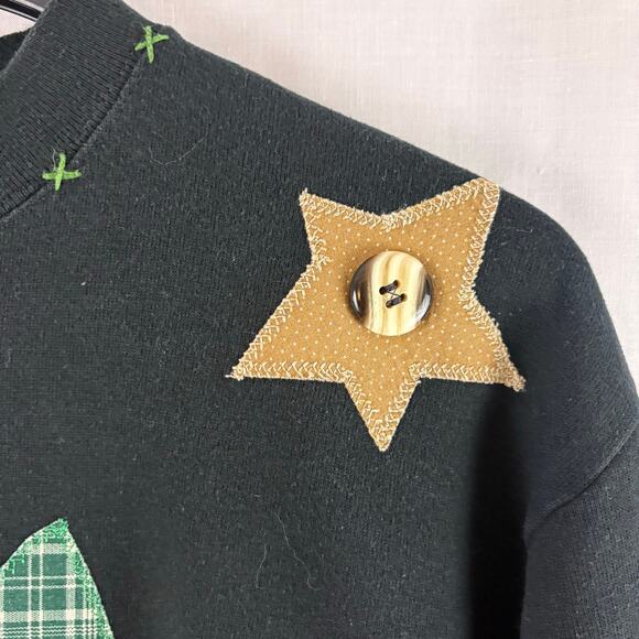 Vintage 90s Primitive Snowman Jerzees Sweatshirt Christmas Holiday Medium - Picture 5 of 6